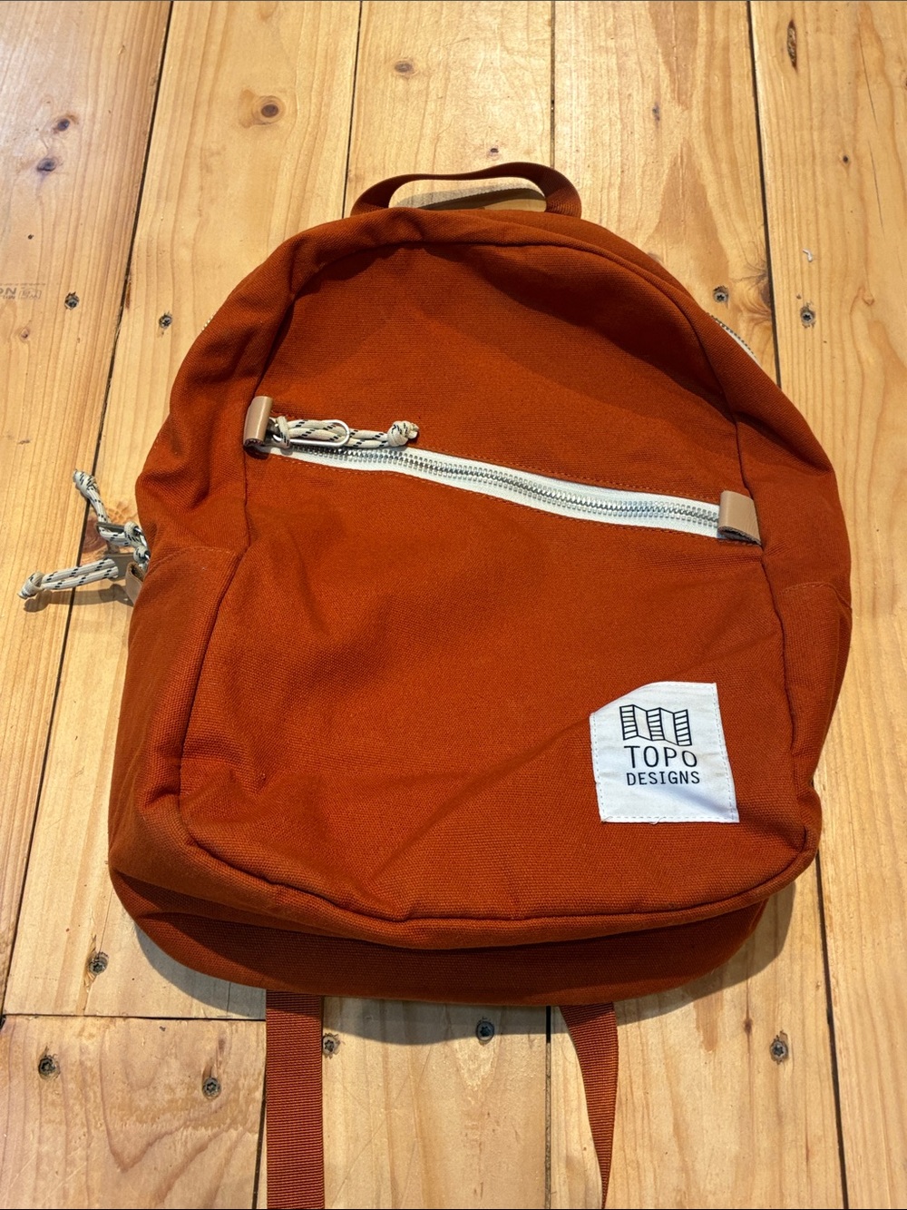 Topo Designs Rust Orange Canvas Backpack